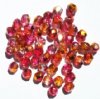 50 6mm Faceted Tri Tone Dark Pink, Copper, & Gold Beads